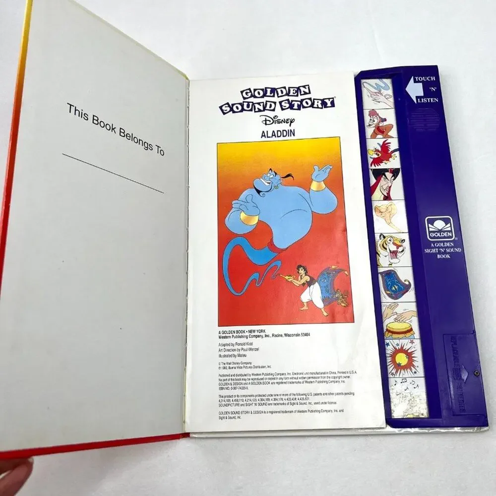Vintage Golden Sound Story Disney Aladdin Electronic Storybook